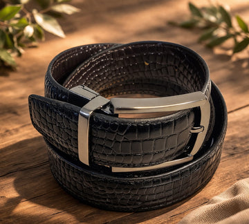 CrocLux 2-in-1 Leather Belt – Crocodile Texture