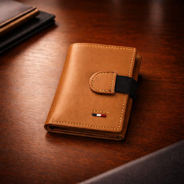 Men’s Compact 3-Fold Cow Leather Wallet – Stylish Design