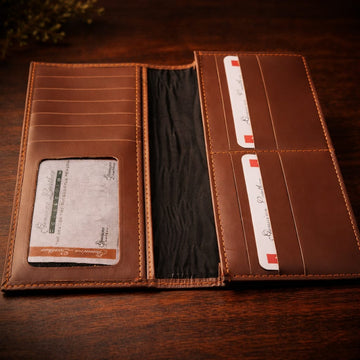 Men’s Long Cow Leather Wallet – Mobile Compatible