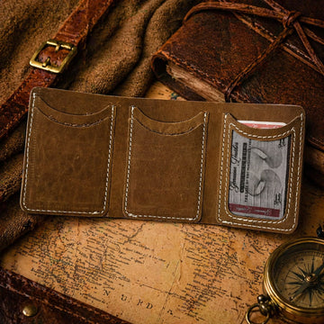 Heritex 3-Fold Leather Wallet – Pull-Up Vintage