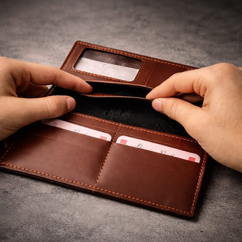 Men’s Long Cow Leather Wallet – Mobile Compatible
