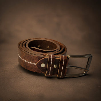 Men’s 40mm Crazy Horse Cow Leather Belt – Stylish & Durable