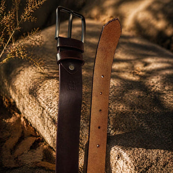 Men’s 35mm Leather Belt with Laminated Finish – Dress & Casual