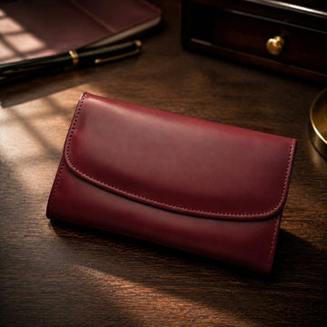 Ladies 3-Fold Cow Leather Wallet – Elegant Clutch, Premium Finish