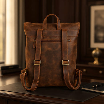 Heritage Leather Backpack – Vintage Brown Rucksack