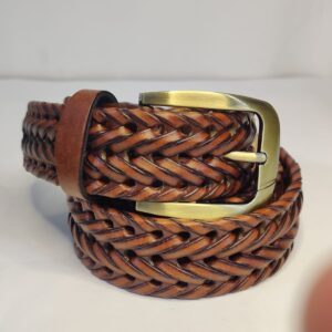 Men’s Premium Braided Cow Leather Belt – Chatai Woven Design