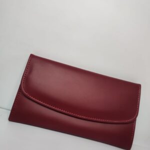 Ladies 3-Fold Cow Leather Wallet – Elegant Clutch, Premium Finish