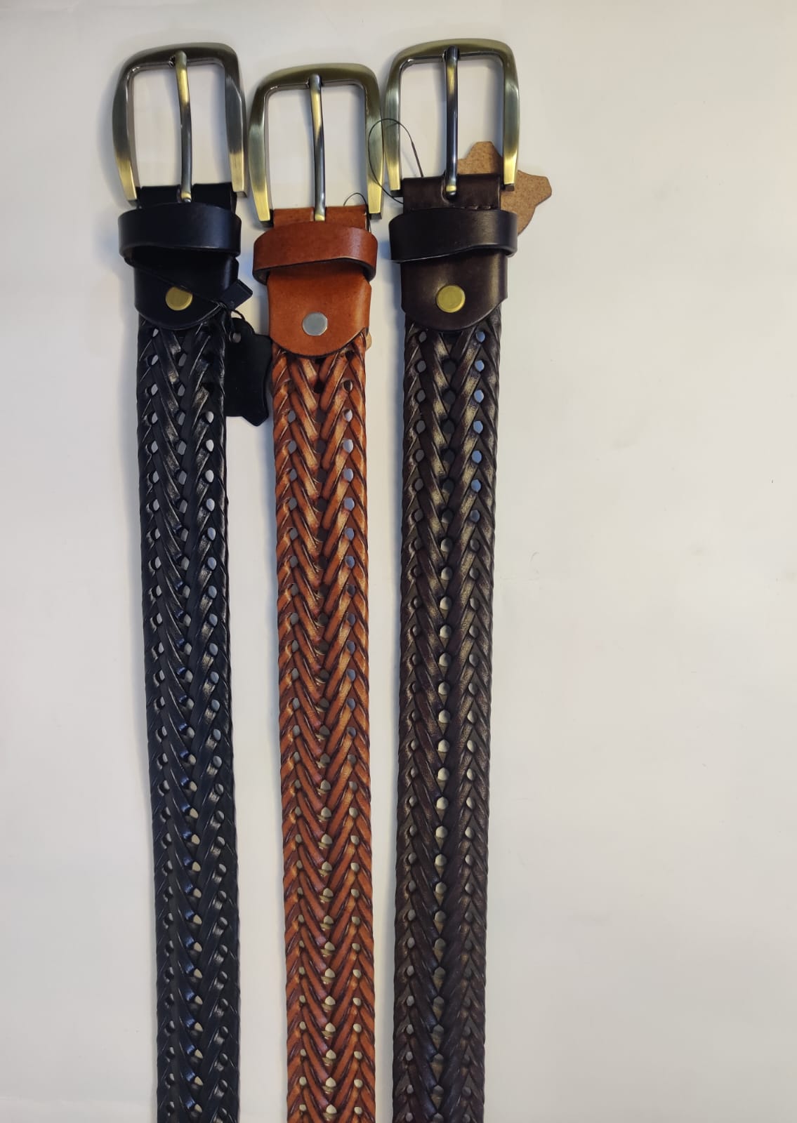 Men’s Premium Braided Cow Leather Belt – Chatai Woven Design - Image 4