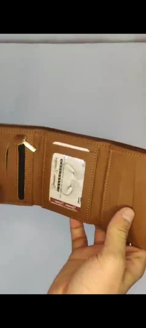 Men’s Compact 3-Fold Cow Leather Wallet – Stylish Design - Image 4