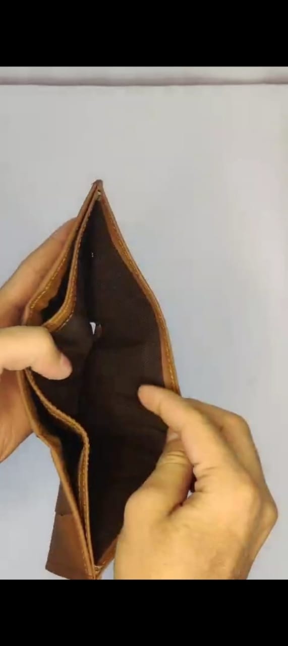 Men’s Compact 3-Fold Cow Leather Wallet – Stylish Design - Image 3