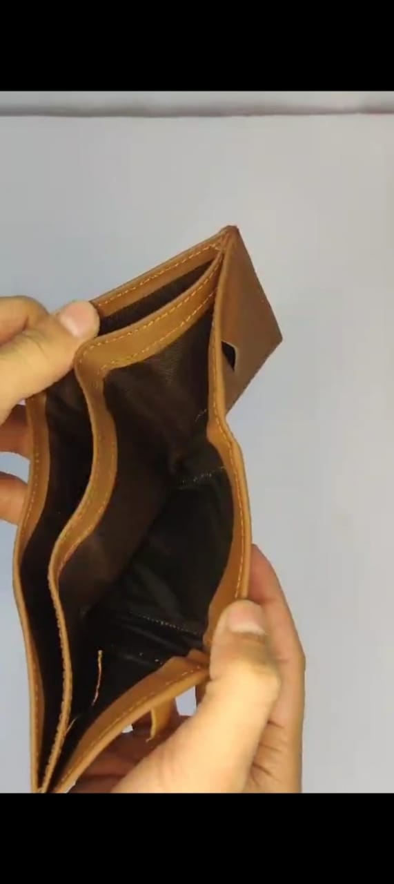 Men’s Compact 3-Fold Cow Leather Wallet – Stylish Design - Image 5